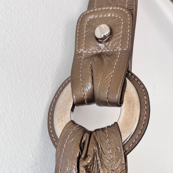 Furla Metallic Bronze Brown Leather Hobo Shoulder Bag - Picture 5 of 13